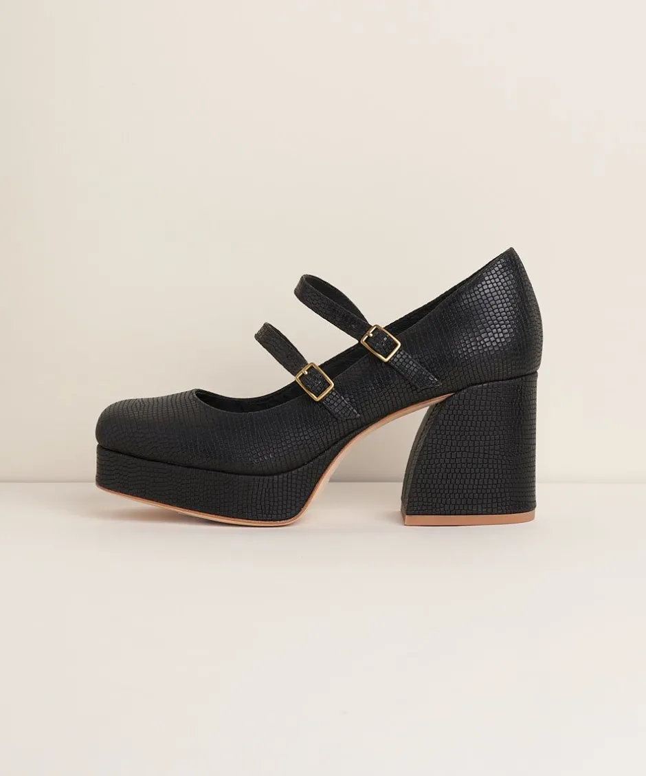 Charlotte Stone Bizzy In Black*Women Platforms