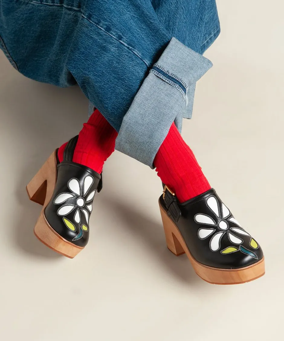 Charlotte Stone Bonnie In Black Floral*Women Clogs