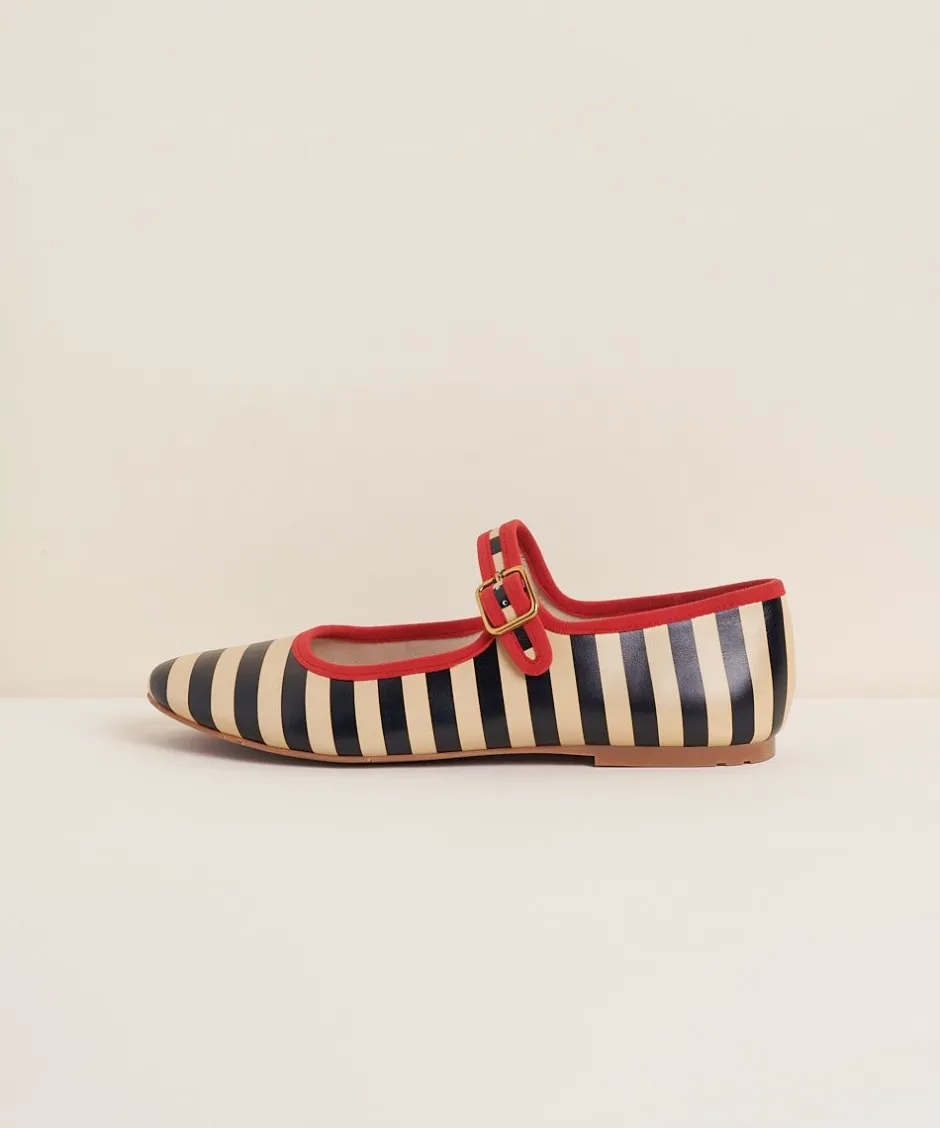 Charlotte Stone Raleigh In Black Stripe*Women Flats